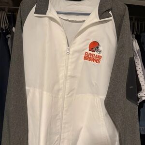 Dunbrooke White and Gray Cleveland Browns Windbreaker